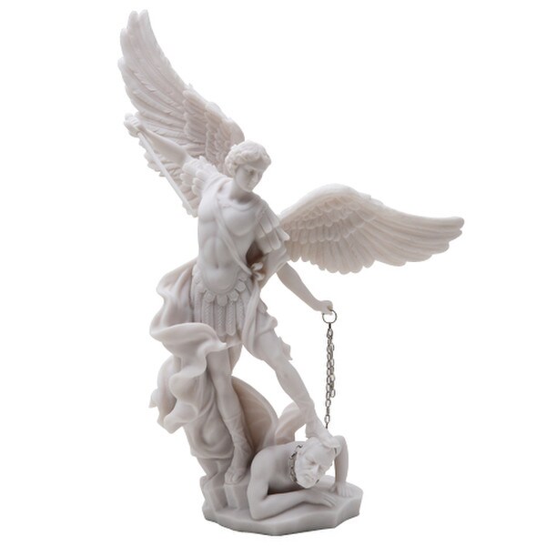 Michael Classical Sculpture with Sword Museum White Figurine Statues Art